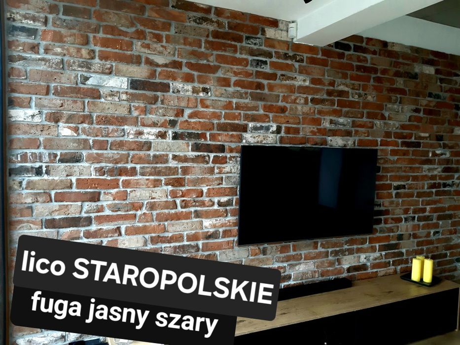 KOŃCÓWKA cegła na ścianę płytki z cegły lico środki szare kalibrowane