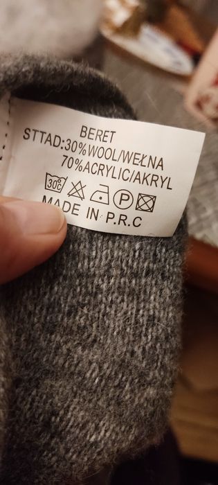 Beret damski popielaty