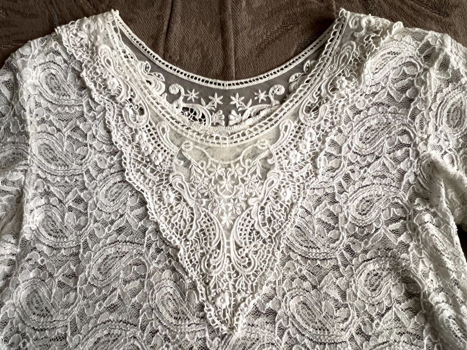Bluzka biała koronkowa - rozm. 38