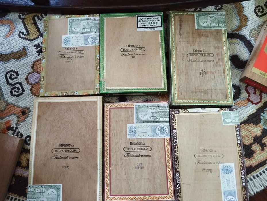 Caixas de charutos/cigarrilhas cubanas