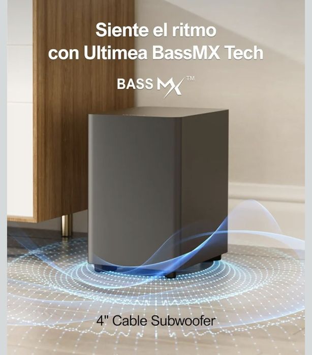 Soundbar ULTIMEA Aura A60 (7.1 Canais - Dolby Atmos - Controlo via App - Bluetooth - Preto)