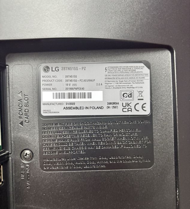 LG 28TN515S - 28 ", 50/60 Hz smart TV