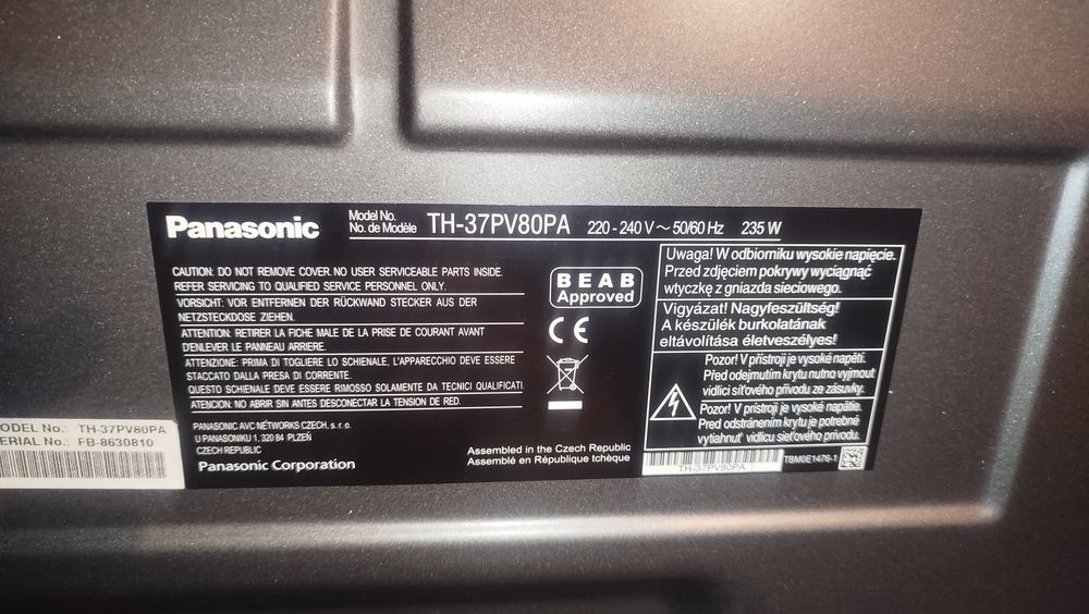 Telewizor Panasonic TH-37PV80PA