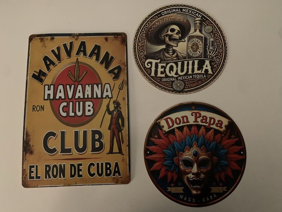 3 blachy ozdobne Havana Club, Don Papa i Tequila