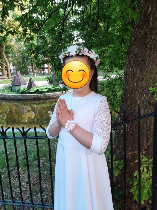 Alba,sukienka komunijna ,wianuszek i korsarz-komplet