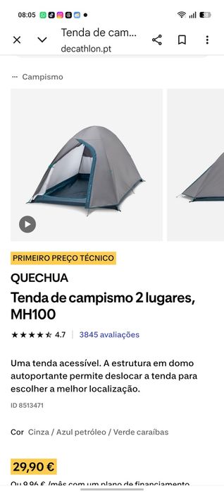 Barraca camping  nova
