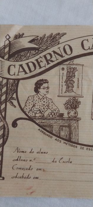 Caderno de Linhas Antigo – Caderno Caligráfico, 100 anos