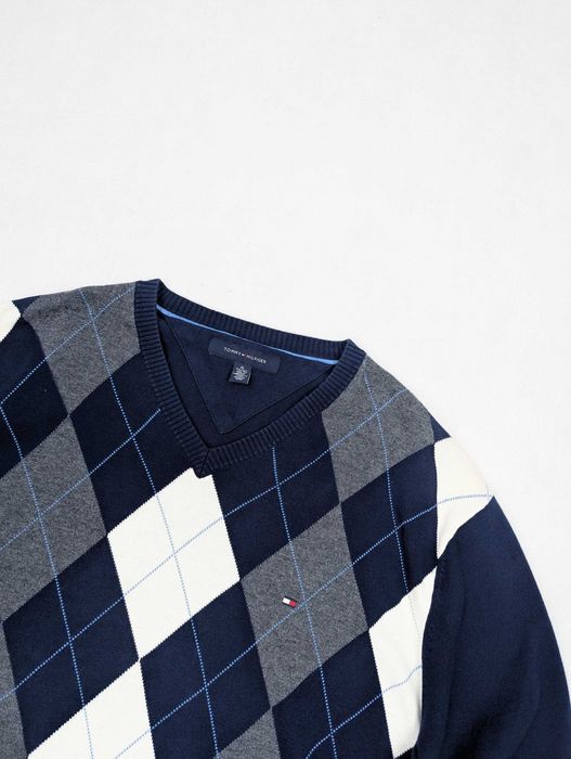 Tommy Hilfiger sweter w romby XL