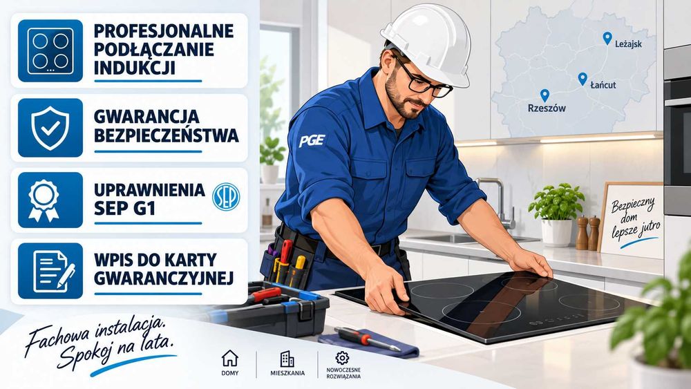 Podłączenie płyt indukcyjnych, ceramicznych i piekarników | Uprawnienia SEP | Podbicie gwarancji