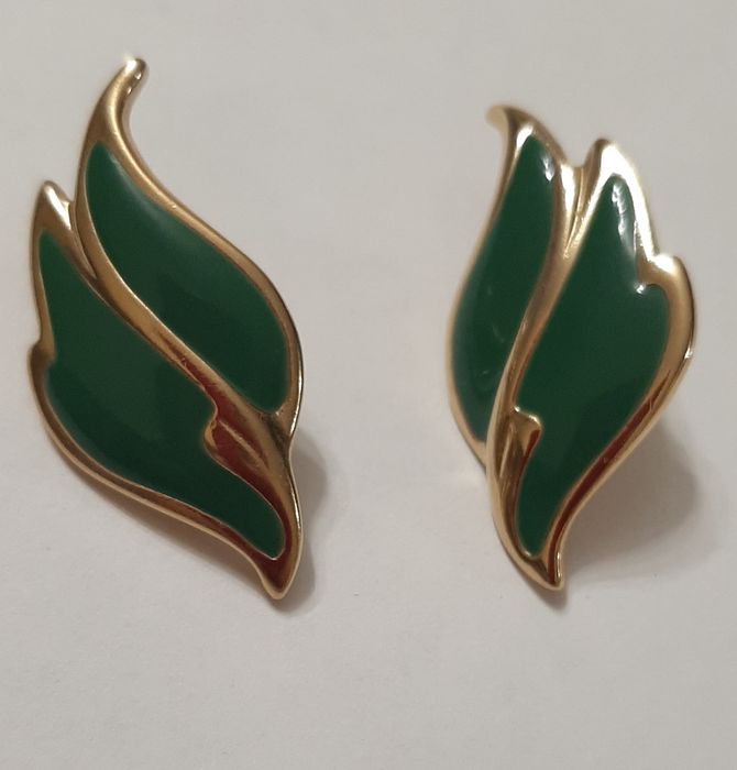 Винтажные серьги в стиле 1980-х емаль