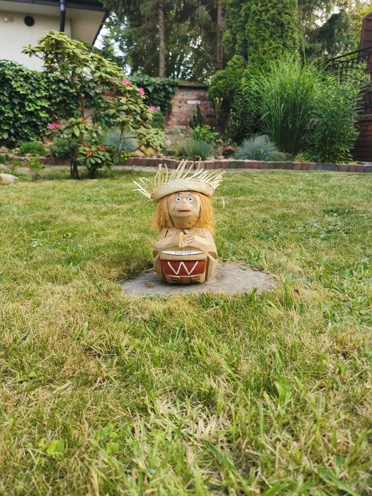 Skarbonka MAŁPKA z kokosa 26cm • Rękodzieło ozdoba figurka retro