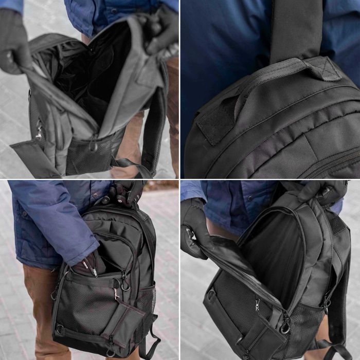 Рюкзак The North Face чорний тканинний з гаманцем на карабіні на 21 л