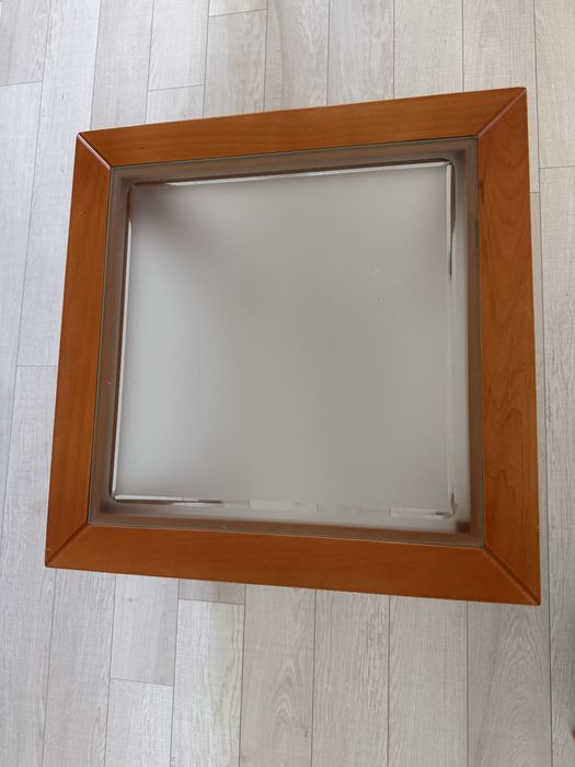 Mesa centro sala madeira Cerejeira e Vidro linha Pico