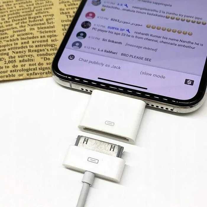 Adapter Przejściówka Do APPLE iPhone 8 PIN 30 PIN TAB - 100 sztuk Nowe