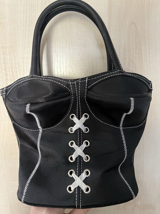 Corset bag gothic baddie y2k чорна сумка корсет бюст
