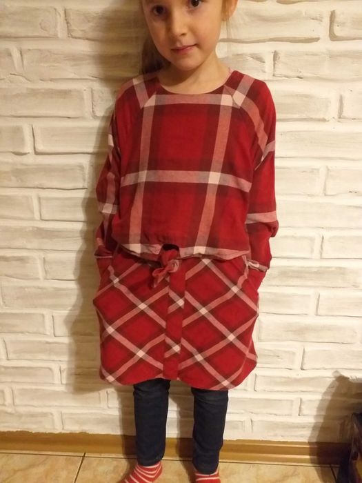 Śliczna tunika/ sukienka w kratę M&S 7-8 lat