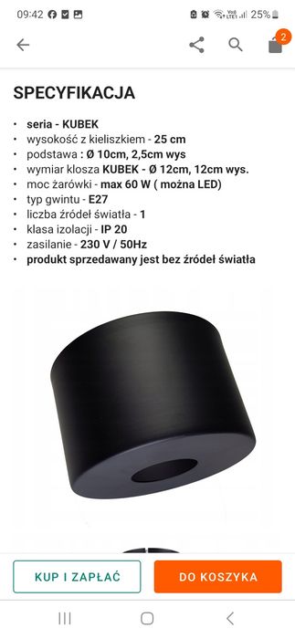 LAMPA sufit KINKIET ŚCIENNY regulowany loft KUBEK