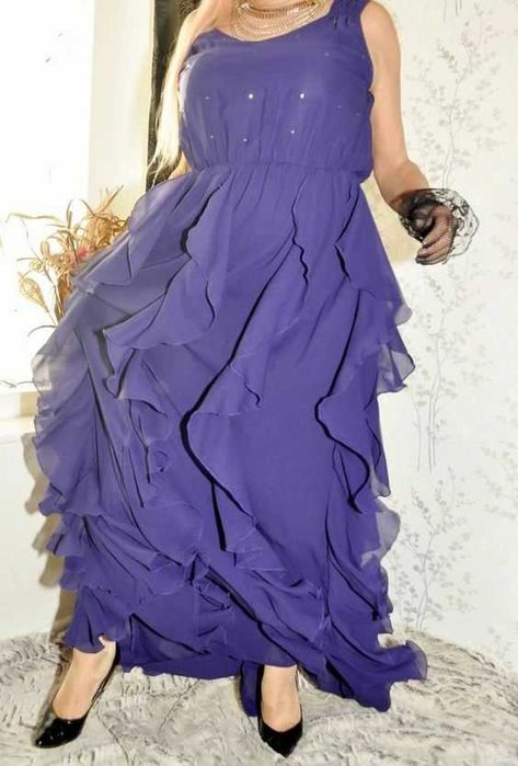 Sukienka ASOS maxi falbany plus size