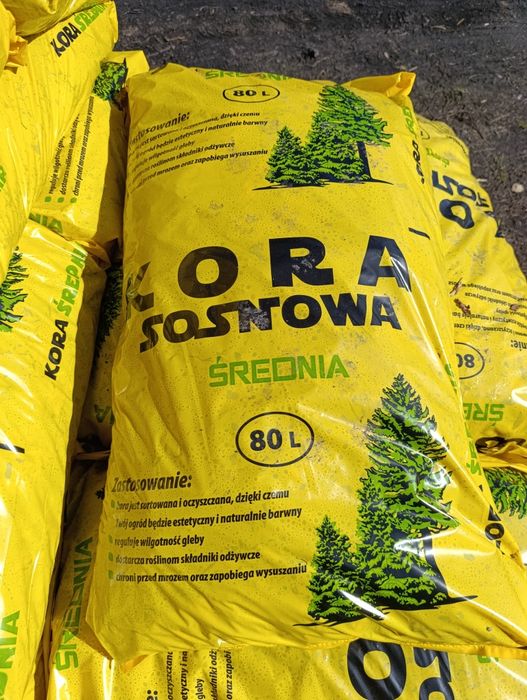 Kora sosnowa średnia, gruba . Odbiór w Lublinie. Transport