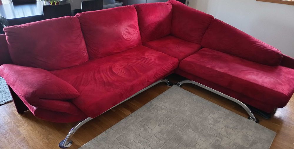 Sofá em L  Vermelho