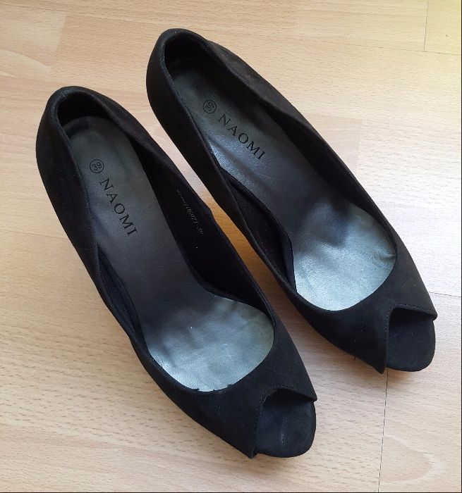 Czarne szpilki peep toe rozmiar 39
