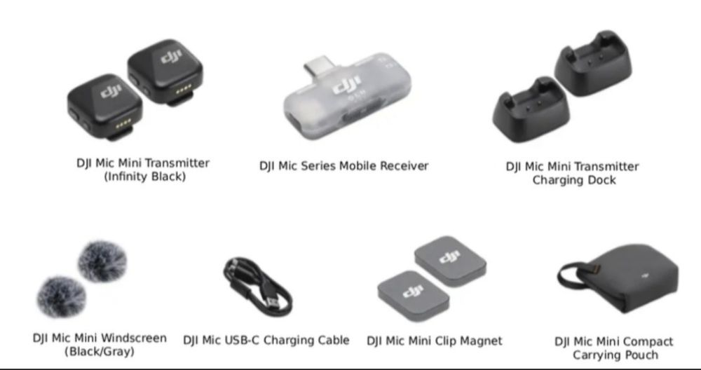 Мікрофонна радіосистема DJI Mic Mini Mobile Version 2 TX + 1 Mobile RX