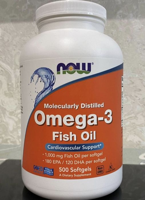 Риб'ячий жир Omega 3 1000 мг  500 капсул  Now Foods Омега 3 Now Foods