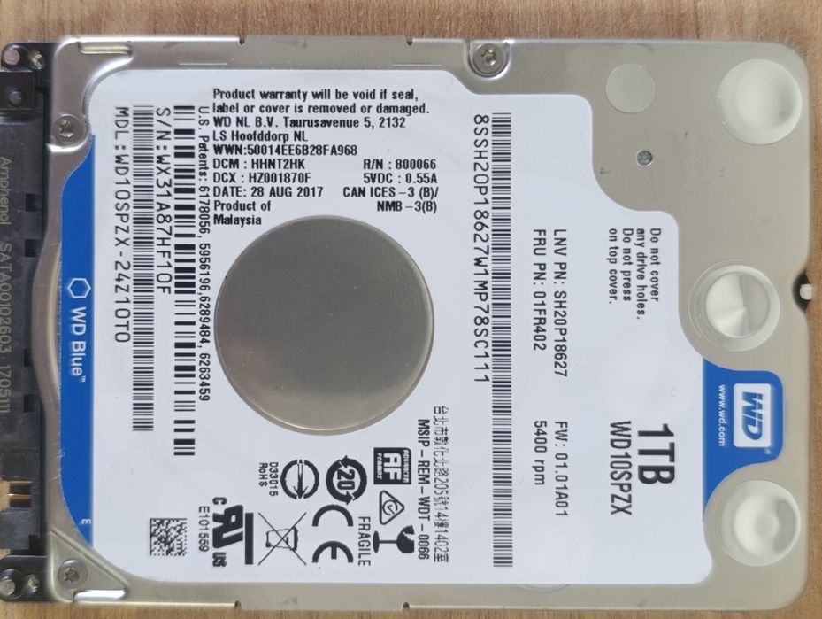 Жорсткий диск WD Blue 2.5" 1 TB (WD10SPZX)