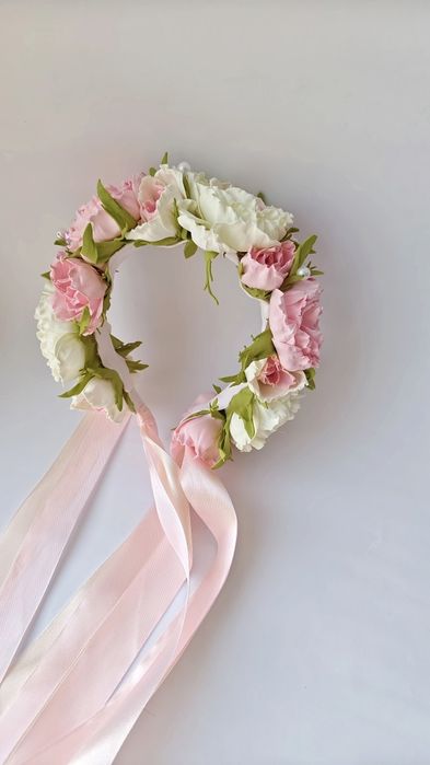 Обруч з квітами із фоамірану