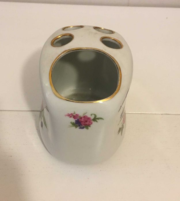 Copo Porta Escovas e Pasta Dentes Porcelana Bom Estado