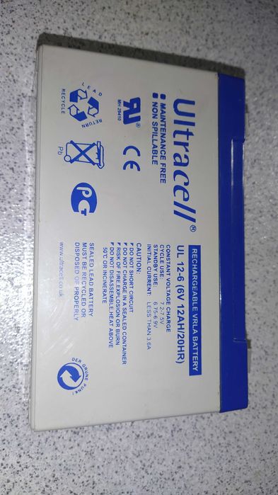 Bateria recarregável  ultracell ul 12-6 (6v 12ah/20hr)