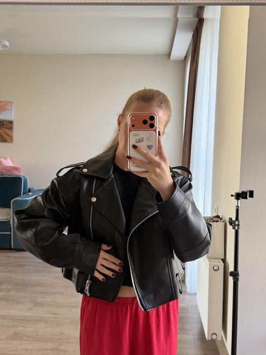 шкіряна куртка в стилі zara stradivarius bershka