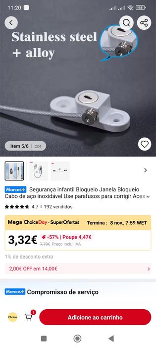 Bloqueios de janela em aço inoxidável, aptos para crianças. Novos,.