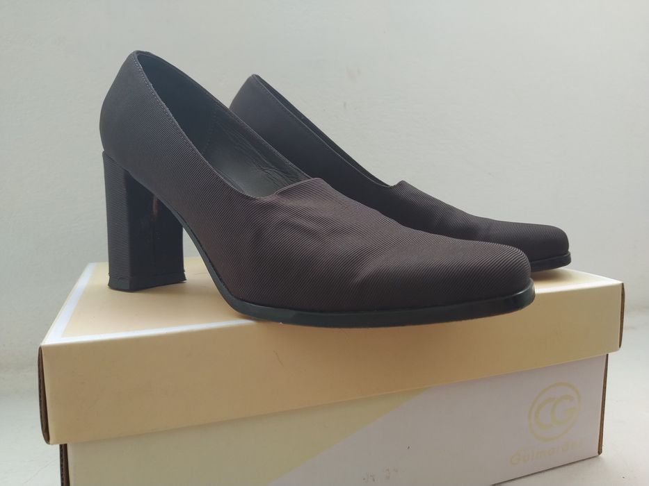 Sapatos castanhos em pele, elegantes - Tamanho 37