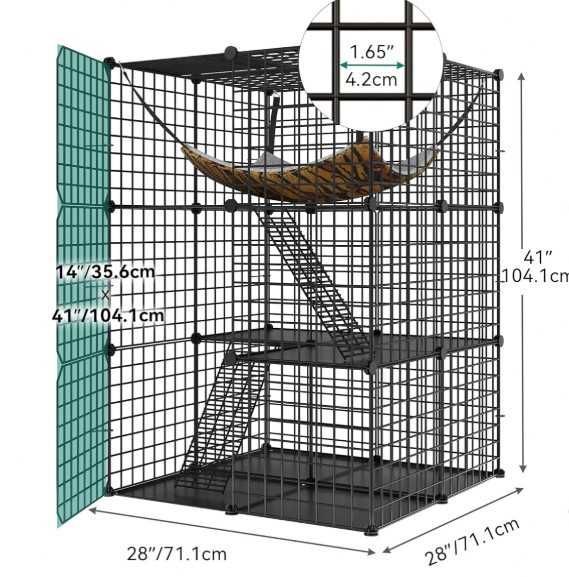 Klatka dla kota fretki szynszyla królika, Duża XXL NOWA CZARNA
