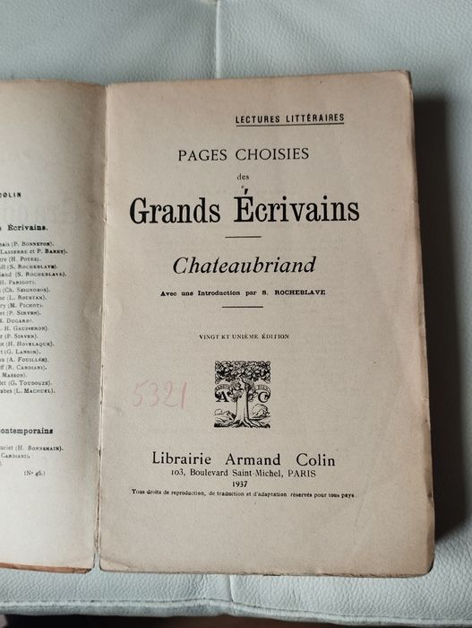 Chateaubriand wielcy pisarze książka po francusku