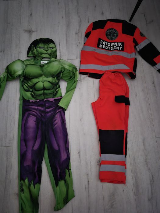 Strój karnawałowy Hulk,strażak medyczny  roz122/128