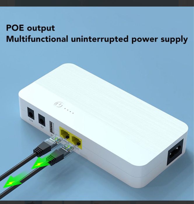 MINI UPS WGP POE04 8000mAh (USB, DC: 9V+12V; LAN: IN, OUT)
