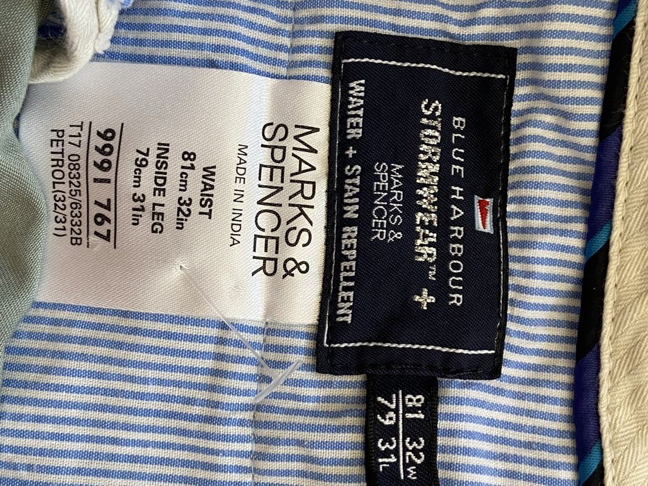 Marks & Spencer S M męskie spodnie  spodnie chinosy zielone