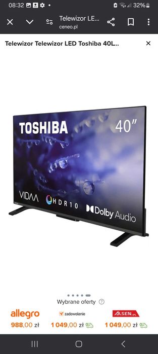 Telewizor toshiba 40"