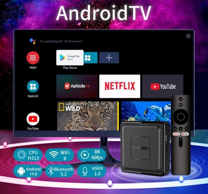 Android 14 на  8/128 Gb Приставка Смарт Q7 Smart Tv Box 8k,x96q,xiaomi