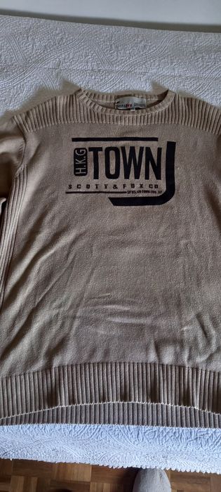 Camisola XXL. Beije com letras. Rapaz. 50% algodão, 50% acrílico