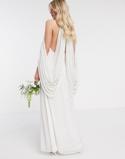 Samantha zdobiona suknia ślubna ASOS rozmiar S _YNJ