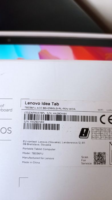 Tablet Lenovo idea TAB TB336FU ACC  8GB / 256GB