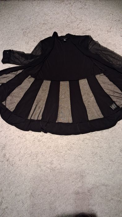 Czarna sukienka  XL  w kpl. z narzutką