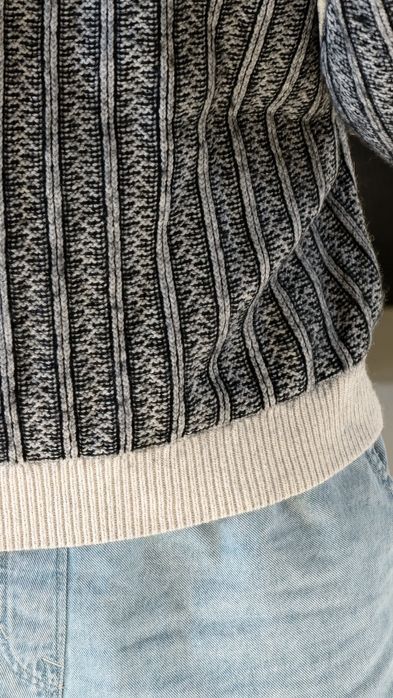 Sweter męski Ted Baker 3 M w pasy strukturalny premium bawełna wełna casual
