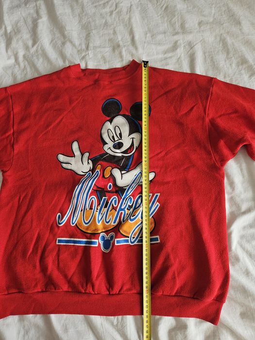 Czerwona Disney bluza crewneck unisex w rozmiarze  L z lat 90'