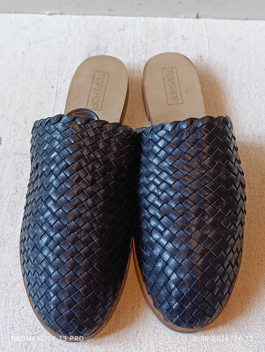 klapki skórzane Topshop