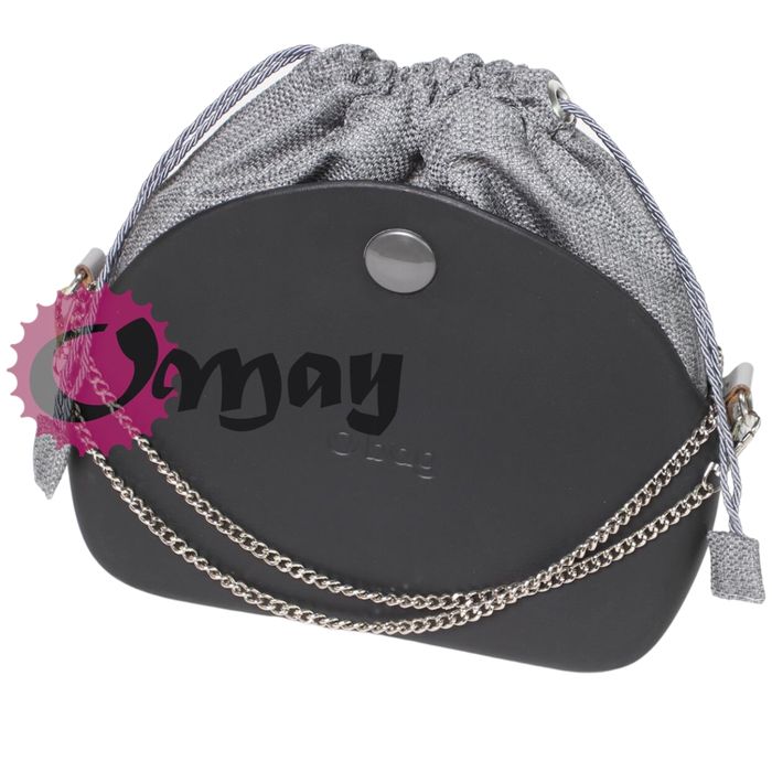 Szary organizer OBAG MOON LIGHT worek pleciony 2 kieszenie komin OMAY
