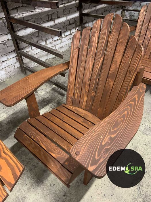 Крісло з модрини. Лежак для сада. Шизлонг. Садові меблі. Кострова чаша